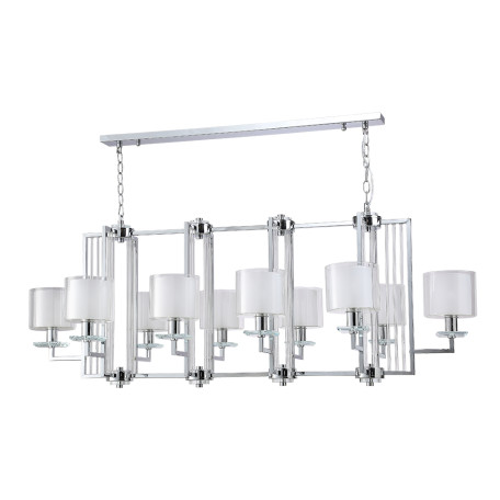 Подвесная люстра Crystal Lux NICOLAS SP10 L1300 NICKEL/WHITE 3400/310L, 10xE14x60W - миниатюра 2