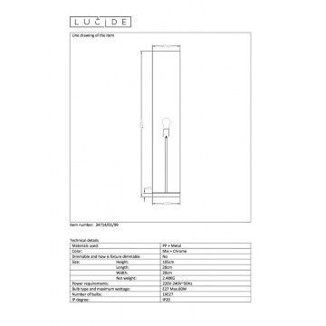 Схема с размерами Lucide 34714/01/99