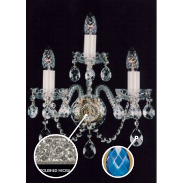 Бра Artglass MIRKA III. FULL CUT BLUE NICKEL, 3xE14x40W, никель с прозрачным, никель с белым, прозрачный с никелем, прозрачный с белым, голубой, стекло