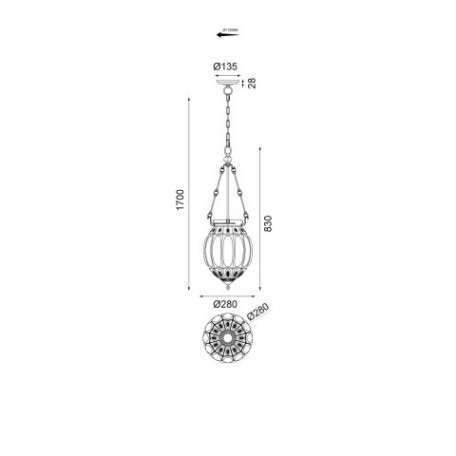 Схема с размерами Vele Luce VL4266P23