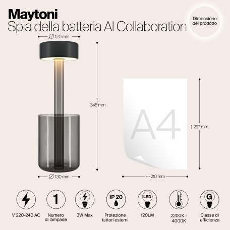 Настольная светодиодная лампа-ночник Maytoni AI Collaboration MOD229TL-L3B3K3, LED 3W 2200-4000K 120lm CRI80 - миниатюра 6