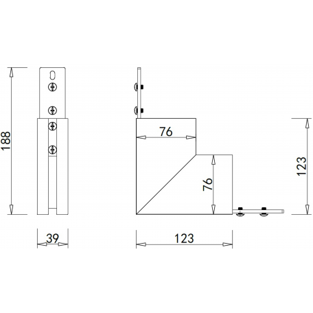 Схема с размерами Donolux Inner corner DLM/Black