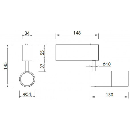 Схема с размерами Donolux DL18789/01M Black