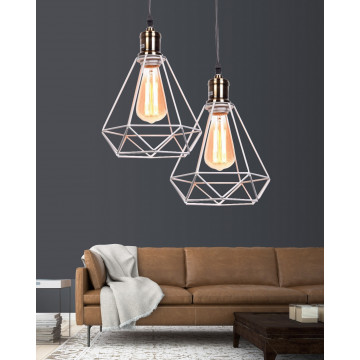 Подвесной светильник Lumina Deco Cobi LDP 11609-1 WT, 1xE27x40W, белый, металл - миниатюра 5