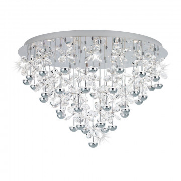 Светодиодная люстра-каскад Eglo Stars of Light Sparkling Crystal Pianopoli 39246, LED 77,4W 3000K 9245lm, стекло