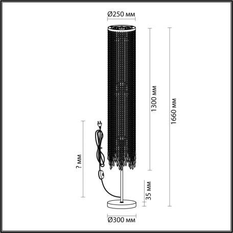 Схема с размерами Odeon Light 5028/3F