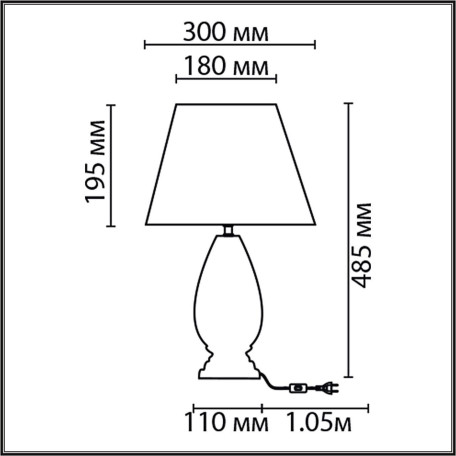 Схема с размерами Lumion 8218/1T