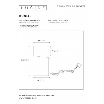 Схема с размерами Lucide 45504/01/30