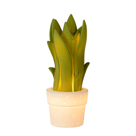 Настольная лампа-ночник Lucide Sansevieria 13522/01/33, 1xE14x25W, зеленый, керамика