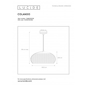 Схема с размерами Lucide 76463/53/36