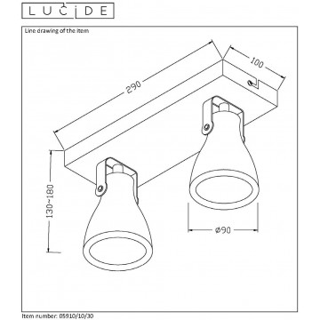 Схема с размерами Lucide 05910/10/30