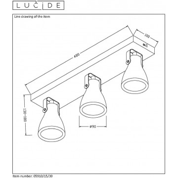 Схема с размерами Lucide 05910/15/30