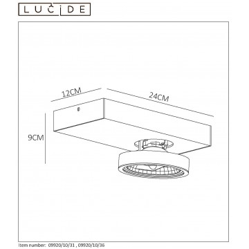 Схема с размерами Lucide 09920/10/36