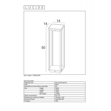 Схема с размерами Lucide 27892/02/30