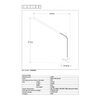 Схема с размерами Lucide 71668/06/30