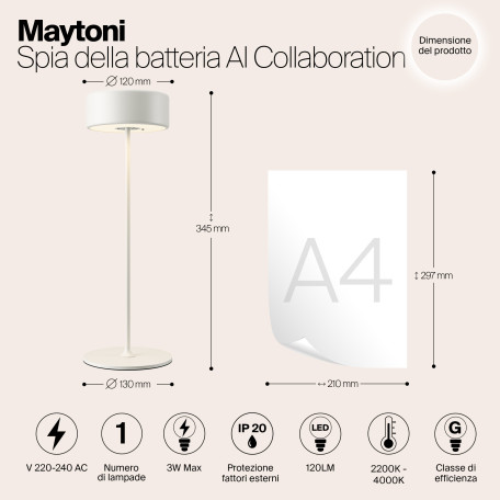 Настольная светодиодная лампа-ночник Maytoni AI Collaboration MOD229TL-L3W3K2, LED 3W 2200-4000K 120lm CRI80 - миниатюра 12