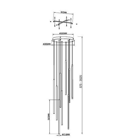 Схема с размерами Maytoni MOD236PL-L54BS3K