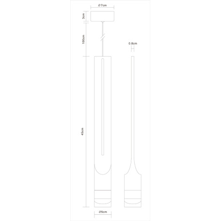 Схема с размерами Arte Lamp A2307SP-1BK