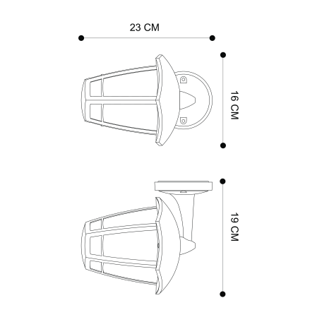 Схема с размерами Arte Lamp A6064AL-1BK