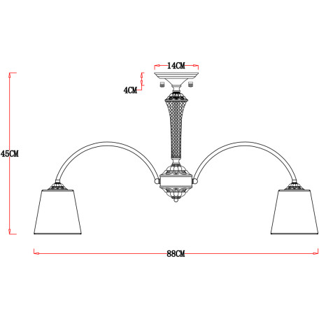 Схема с размерами Arte Lamp A7301PL-8PB