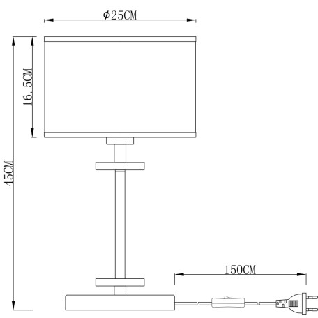 Схема с размерами Arte Lamp A3990LT-1CC