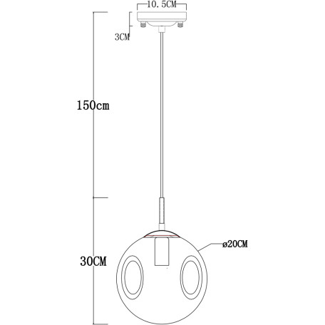 Схема с размерами Arte Lamp A9920SP-1PB