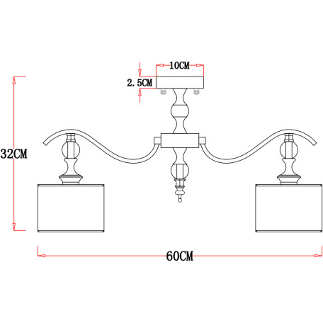 Схема с размерами Arte Lamp A4038PL-5CC