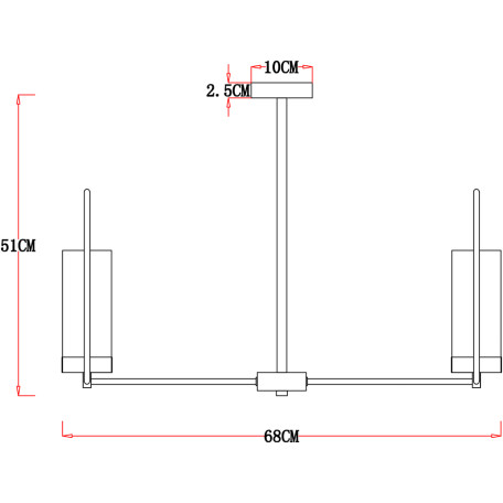 Схема с размерами Arte Lamp A7004PL-5BK