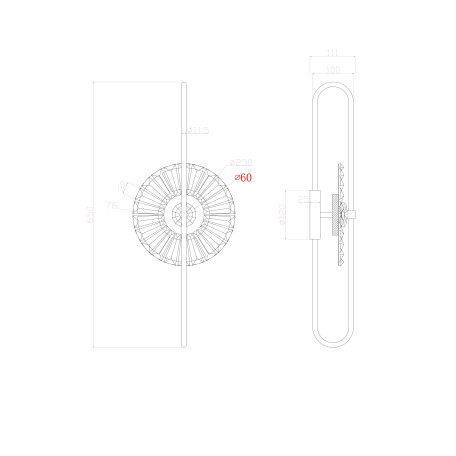 Схема с размерами Arte Lamp A2563AP-1PB