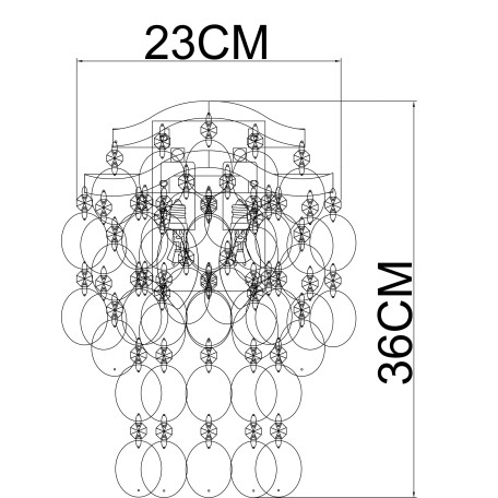 Схема с размерами Arte Lamp A4065AP-2SG