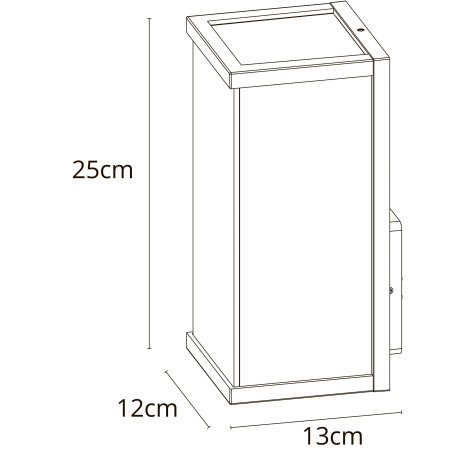 Схема с размерами Arte Lamp A1631AL-1BK