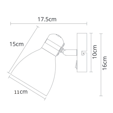 Схема с размерами Arte Lamp A5047AP-1BK