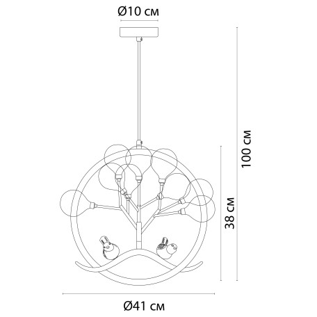 Схема с размерами Arte Lamp A7274SP-9GO