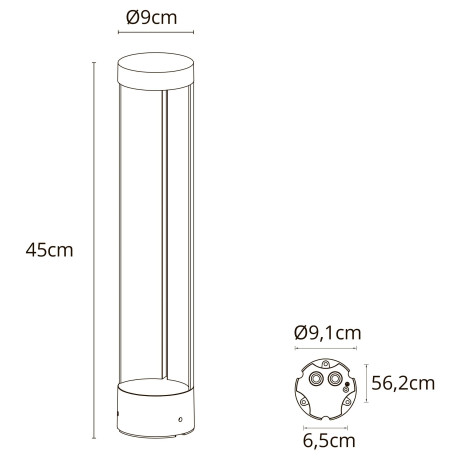 Схема с размерами Arte Lamp A1645PA-1BK