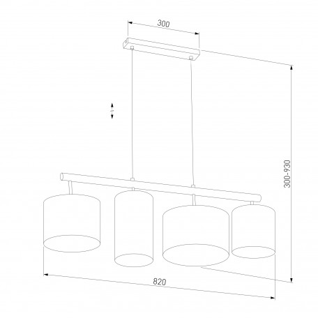 Схема с размерами TK Lighting 4106 Deva White