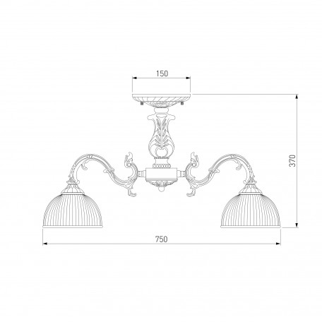 Схема с размерами Eurosvet 60106/8 античная бронза