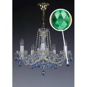 Подвесная люстра Artglass RADKA V. FULL CUT R14 GREEN, 5xE14x40W