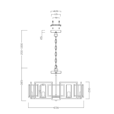 Схема с размерами Maytoni H009PL-06G