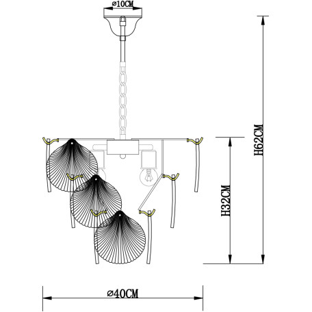 Схема с размерами Arte Lamp A1734LM-5AB