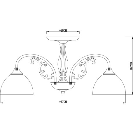 Схема с размерами Arte Lamp A3037PL-5AB