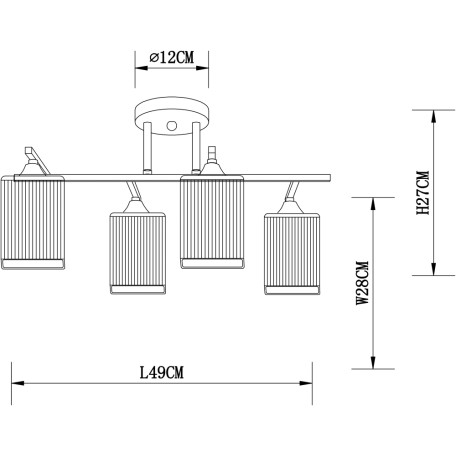 Схема с размерами Arte Lamp A4071PL-4BK