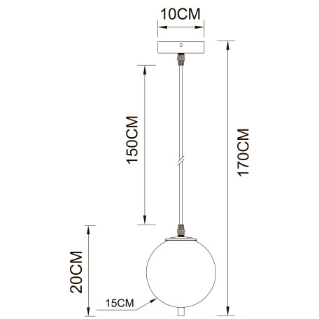 Схема с размерами Arte Lamp A2231SP-1PB