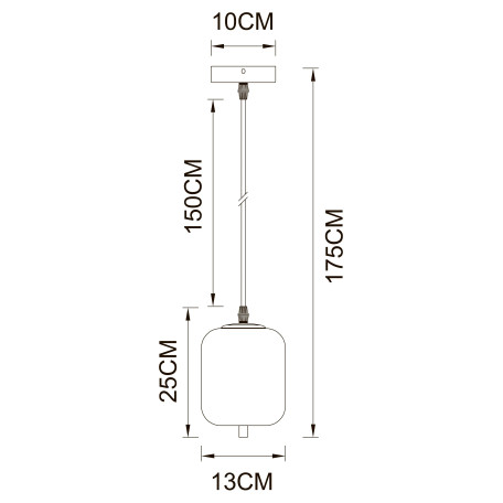 Схема с размерами Arte Lamp A2234SP-1PB