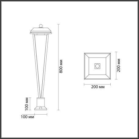 Схема с размерами Odeon Light 6655/12GL3