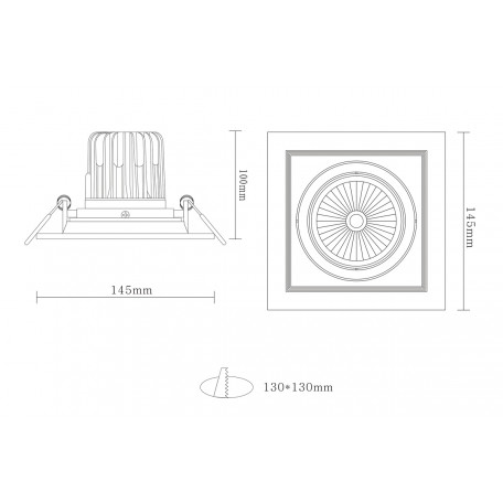 Схема с размерами Donolux DL18893/01 White SQ