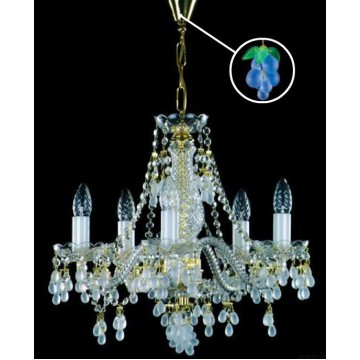 Подвесная люстра Artglass ROSANA VI. VINO LIGHT BLUE, 6xE14x40W