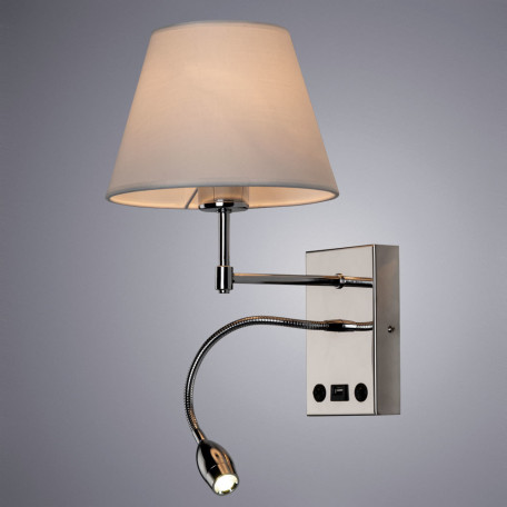 Бра с дополнительной подсветкой Arte Lamp Elba A2581AP-2CC, 1xE27x60W + LED 3W 3000K 210lm CRI≥80 - миниатюра 2