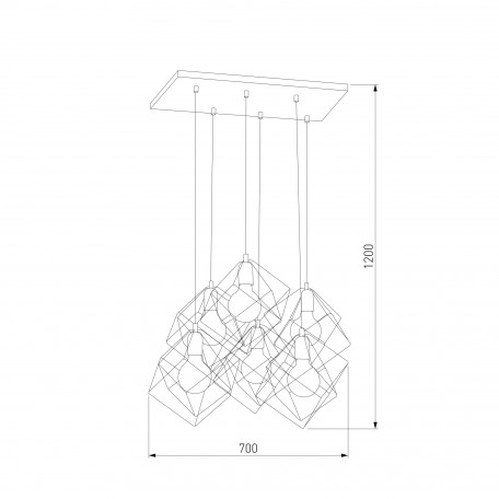 Схема с размерами TK Lighting 191 Alambre