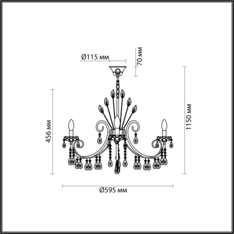 Схема с размерами Odeon Light 4977/6