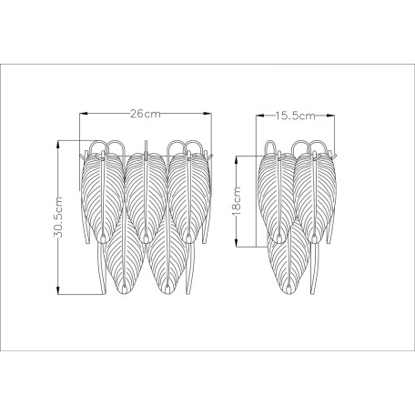 Схема с размерами Arte Lamp A4052AP-2SG